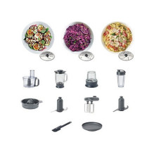 Kchenmaschine MultiPro Compact+ (silber, 800 vatų, vientisas Waage, Mixaufsatz ir Blend-Xtract 2GO )