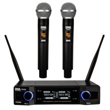 DNA Professional DVS2 - belaidis mikrofonas, 2 rankiniai siųstuvai + bazinis blokas (560-590 MHz)
