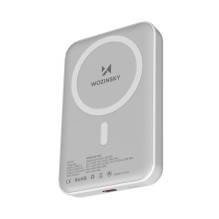Wozinsky Wozinsky WRW349YWS 10000 mAh magnetinė išorinė baterija – balta