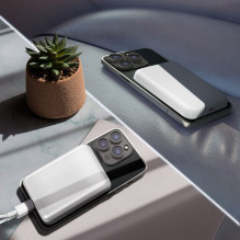 Wozinsky Wozinsky WRW349YWS 10000 mAh magnetinė išorinė baterija – balta