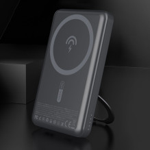 „Dudao Dudao K28S 20W PD 5000mAh“ išorinė baterija su „MagSafe“ ir stovu – pilka