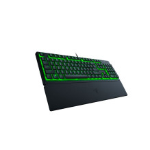 „Razer“ žaidimų klaviatūra „Ornata V3 X RGB LED“, JAV, laidinė, juoda, tyli membrana, skaitmeninė klaviatūra „Razer“ žaidimų klaviatūra „Ornata V3 X RGB LED“, JAV, laidinė, juoda, tyli membrana, skaitmeninė klaviatūra