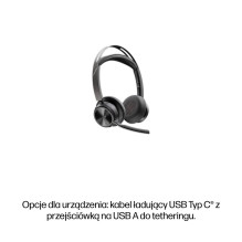 HP Poly Voyager Focus 2-M USB-CC ausinės su USB-C / A adapteriu, įkrovimo stovas HP Poly Voyager Focus 2-M USB-CC ausinės su USB-C / A adapteriu, įkrovimo stovas