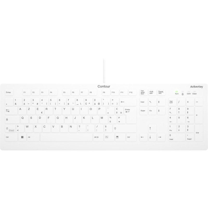 Keyboard Contour Contour ACTIVE KEY with slim profile and hygienic design, for desktop, Sea