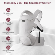 Kūdikio nešioklė - Momcozy Air Mesh juosmens sėdynė pilka 5-36 mėn. 20 kg 800 g