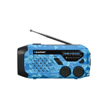 Nešiojama radija - Blaupunkt ER10BC AM radijas, USB-C, saulės, mėlynas kamufliažas