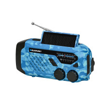 Nešiojama radija - Blaupunkt ER10BC AM radijas, USB-C, saulės, mėlynas kamufliažas