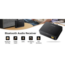 Ugreen Wireless Bluetooth 6.0 LDAC Hi-Res Audio Receiver with 3.5mm (AUX), 2xRCA Output Black