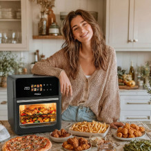 „GreenBlue AIR FRYER“ oro gruzdintuvė be aliejaus, 1800 W, 10 l talpa, 8 programos, priedai, laikmatis, GB950