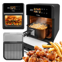„GreenBlue AIR FRYER“ oro gruzdintuvė be aliejaus, 1800 W, 10 l talpa, 8 programos, priedai, laikmatis, GB950