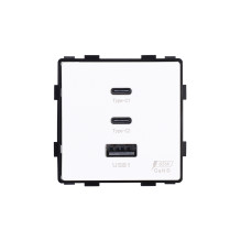 Greito krovimo rozetė Feelspot su USB+C+C jungtimis, 65W, balta Greito krovimo rozetė Feelspot su USB+C+C jungtimis, 65W, balta