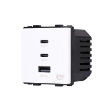 Greito krovimo rozetė Feelspot su USB+C+C jungtimis, 65W, balta Greito krovimo rozetė Feelspot su USB+C+C jungtimis, 65W, balta