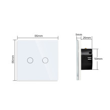 WiFi dvipolis sensorinis jungiklis Feelspot, baltas 800W