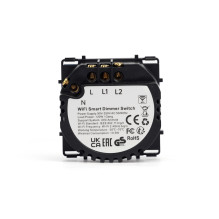 Dvipolis WiFi sensorinis jungiklis dimeris (trailing edge) Feelspot, 120W (LED)