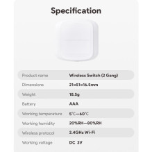 Išmanusis scenarijų jungiklis - mygtukas Feelspot FS-WSW01W Wi-Fi, Tuya Išmanusis scenarijų jungiklis - mygtukas Feelspot FS-WSW01W Wi-Fi, Tuya