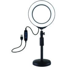 LED žiedinė lempa 16cm, su...
