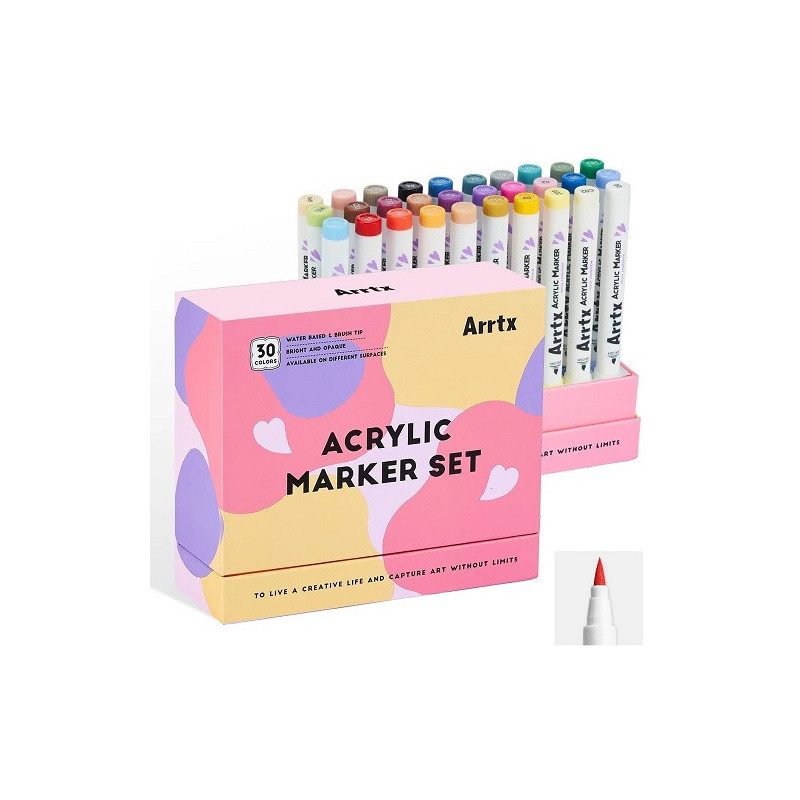 Acrylic markers - felt-tip pens ARRTX 30D, 30 colors