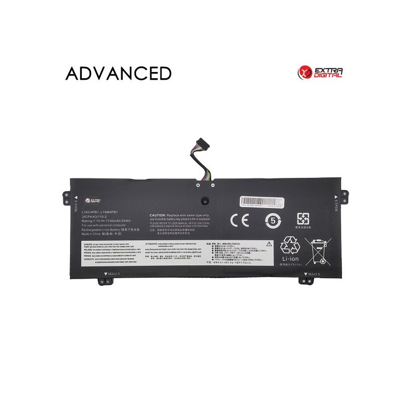 Laptop battery LENOVO L16C4PB1, 7100mAh, Extra Digital Advanced