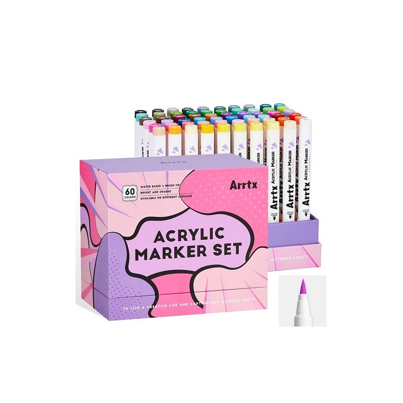 Acrylic markers - felt-tip pens ARRTX, 60 colors