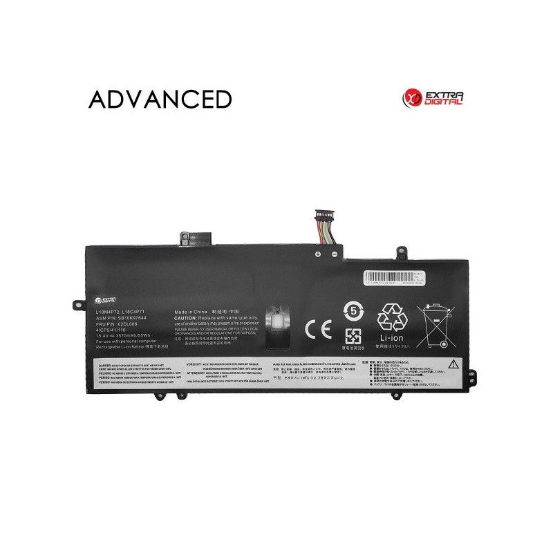 Laptop battery LENOVO L18M4P72, 3570mAh, Extra Digital Advanced