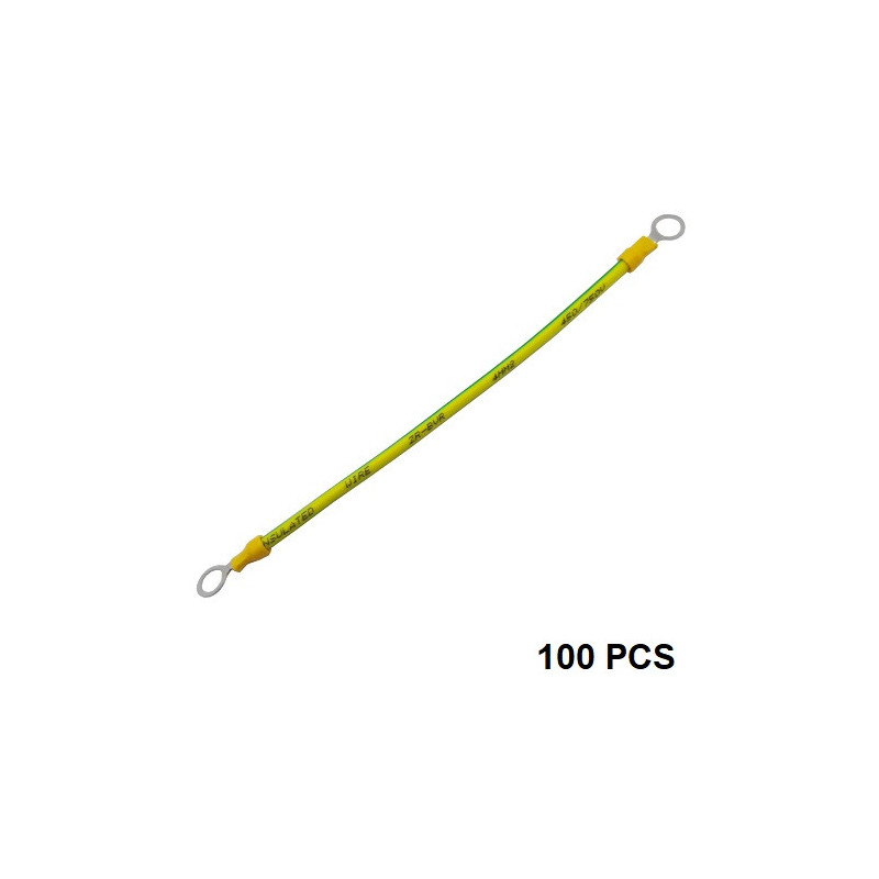 Grounding cables with connectors for solar modules, copper, 4 mm2, 20cm, 100pcs.