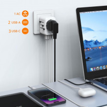 „Evelatus 651DCPro 2in1“ 35 W kelionių adapteris visame pasaulyje „Evelatus 651DCPro 2in1“ 35 W kelionių adapteris visame pasaulyje