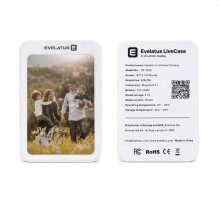 Evelatus „LiveCase“ ekranas – „Bluetooth“ Smart Ekranas pasirinktinėms nuotraukoms, valdomas programėle, baltas