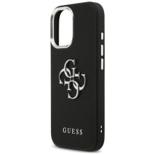 „Guess Grained Big 4G Classic“ logotipo dėklas, skirtas „iPhone 17“ – juodas „Guess Grained Big 4G Classic“ logotipo dėklas, skirtas „iPhone 17“ – juodas