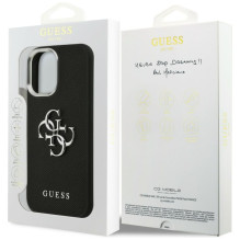 „Guess Grained Big 4G Classic“ logotipo dėklas, skirtas „iPhone 17“ – juodas „Guess Grained Big 4G Classic“ logotipo dėklas, skirtas „iPhone 17“ – juodas