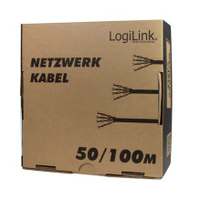 Logilink CAT6 U/UTP AWG24 100.00m baltas tinklo kabelis „Econline“