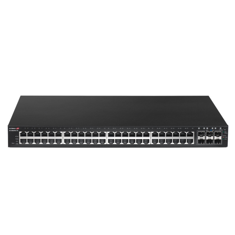 Edimax 54-Port Gigabit PoE+ Web Smart Switch for Long Distance with 6 SFP+ 10G Ports
