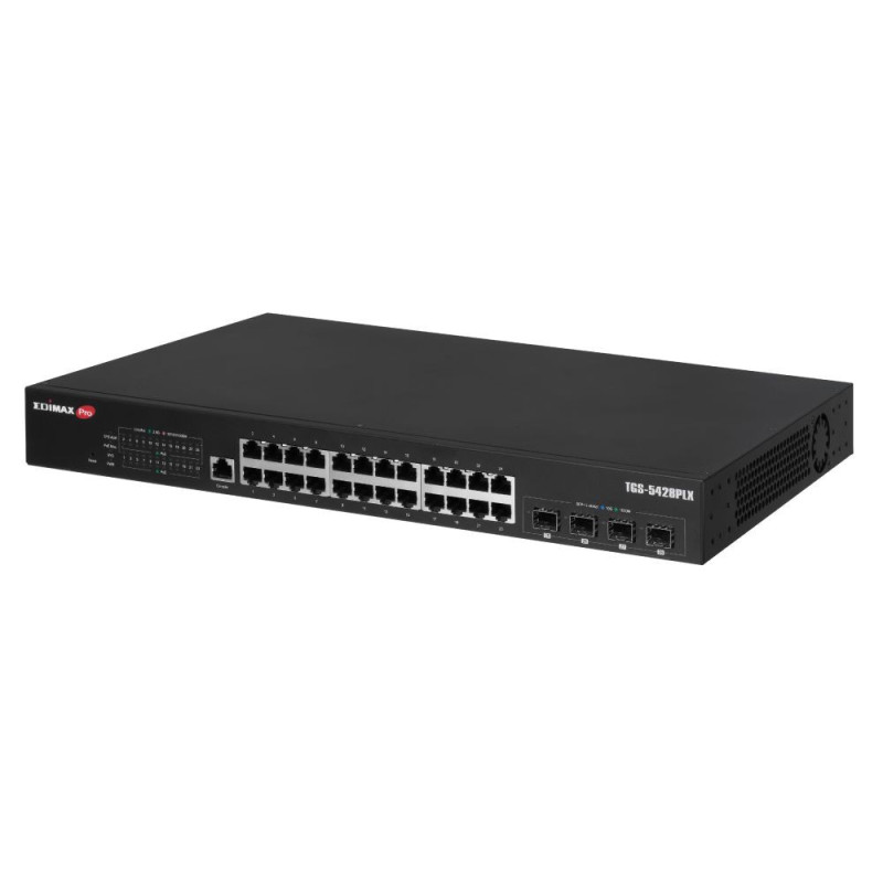 Edimax TGS-5428PLX 24-Port 2.5GbE L2 Surveillance VLAN PoE++ 6-Port 10GbE SFP+ Switch