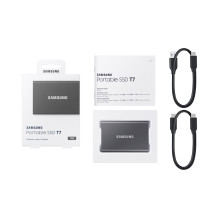 Išorinis SSD, SAMSUNG, T7, 1TB, USB 3.2, Rašymo greitis 1000 MB/s, Skaitymo greitis 1050 MB/s, MU-PC1T0T / WW