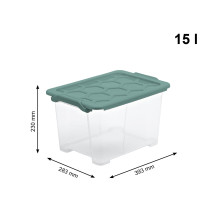 Daiktadėžė Rotho, 15 l, skaidri / žalia, 387 x 279 x 228 mm Daiktadėžė Rotho, 15 l, skaidri / žalia, 387 x 279 x 228 mm