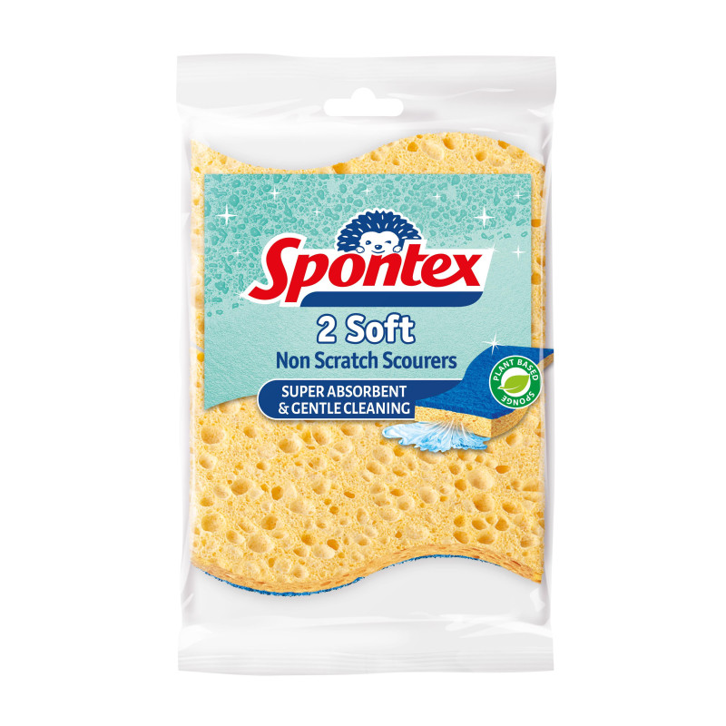 Cleaning sponge Soft Viscose Spontex, blue / yellow, 2 pcs