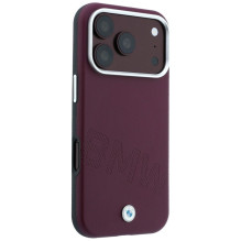 BMW case for IPHONE 18 Pro / 17 Pro compatible with MagSafe (Sign Inclined Deboss Letters) burgund BMW case for IPHONE 18 Pro / 17 Pro compatible with MagSafe (Sign Inclined Deboss Letters) burgund