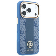 Case for IPHONE 18 Pro / 17 Pro compatible with MagSafe (Stripe Round and Classic Logos 4G) blue