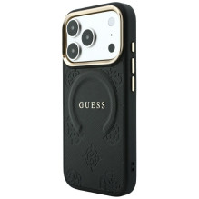 Case for IPHONE 18 Pro / 17 Pro compatible with MagSafe (Saffiano Peony Ring) black