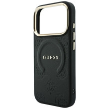 Case for IPHONE 18 Pro / 17 Pro compatible with MagSafe (Saffiano Peony Ring) black
