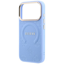 Case for IPHONE 18 Pro / 17 Pro compatible with MagSafe (Saffiano Peony Ring) light blue