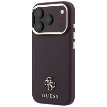 Case for IPHONE 18 Pro / 17 Pro compatible with MagSafe (Saffiano Small 4G &amp; Classic Logo) brown