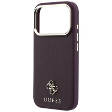 Case for IPHONE 18 Pro / 17 Pro compatible with MagSafe (Saffiano Small 4G &amp; Classic Logo) brown