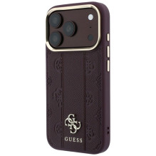 Case for IPHONE 18 Pro Max / 17 Pro Max compatible with MagSafe (Stripe Peony 4G Logo) burgundy