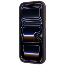 Case for IPHONE 18 Pro Max / 17 Pro Max compatible with MagSafe (Stripe Peony 4G Logo) burgundy