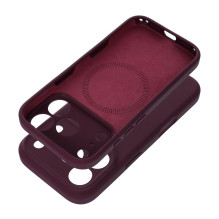 Case for iPhone 18 Pro / 17 Pro Forcell F-Protect Rubber Premium compatible with MagSafe dark cherry