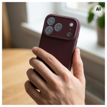 Case for iPhone 18 Pro / 17 Pro Forcell F-Protect Rubber Premium compatible with MagSafe dark cherry