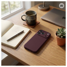 Case for iPhone 18 Pro / 17 Pro Forcell F-Protect Rubber Premium compatible with MagSafe dark cherry