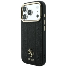 Case for IPHONE 18 Pro Max / 17 Pro Max compatible with MagSafe (Stripe Peony 4G Logo) black