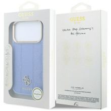 Case for IPHONE 18 Pro / 17 Pro compatible with MagSafe (Stripe Peony 4G Logo) light blue