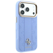 Case for IPHONE 18 Pro / 17 Pro compatible with MagSafe (Stripe Peony 4G Logo) light blue